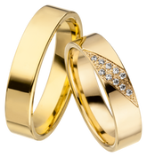 Linden Trauringe / Eheringe Oberengstringen mit 10 Diamanten 0.008 ct. - 896/897